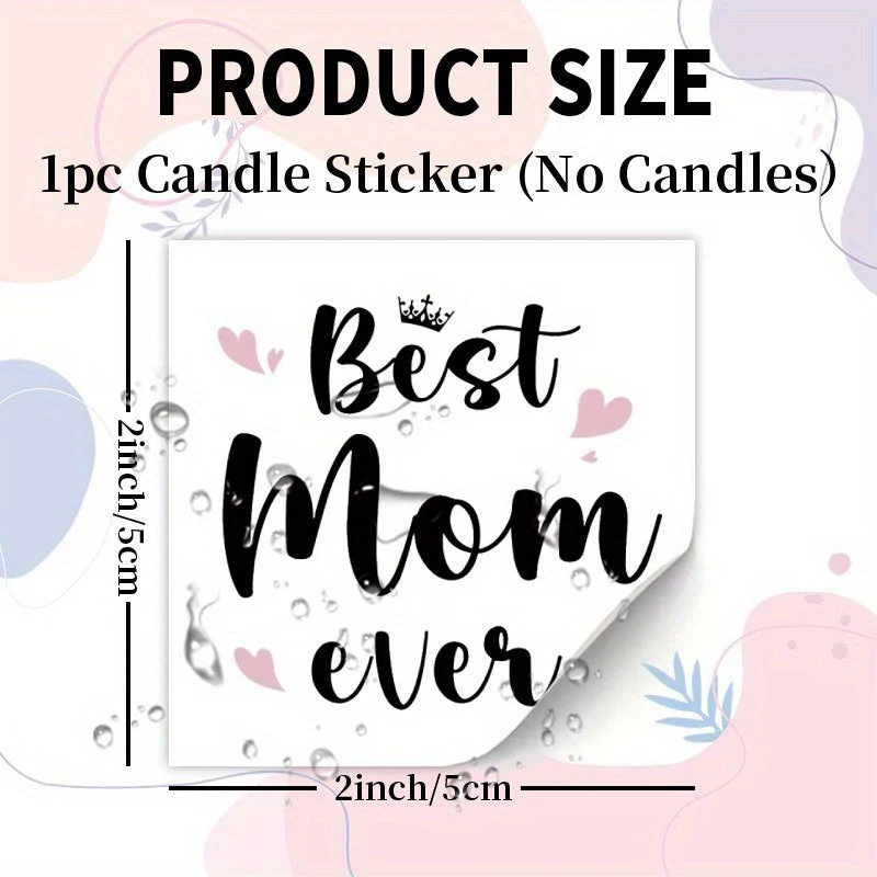 Autocollant décoratif pour bougie « Best Mom Ever » cadeau fête des mères femme - Image 5