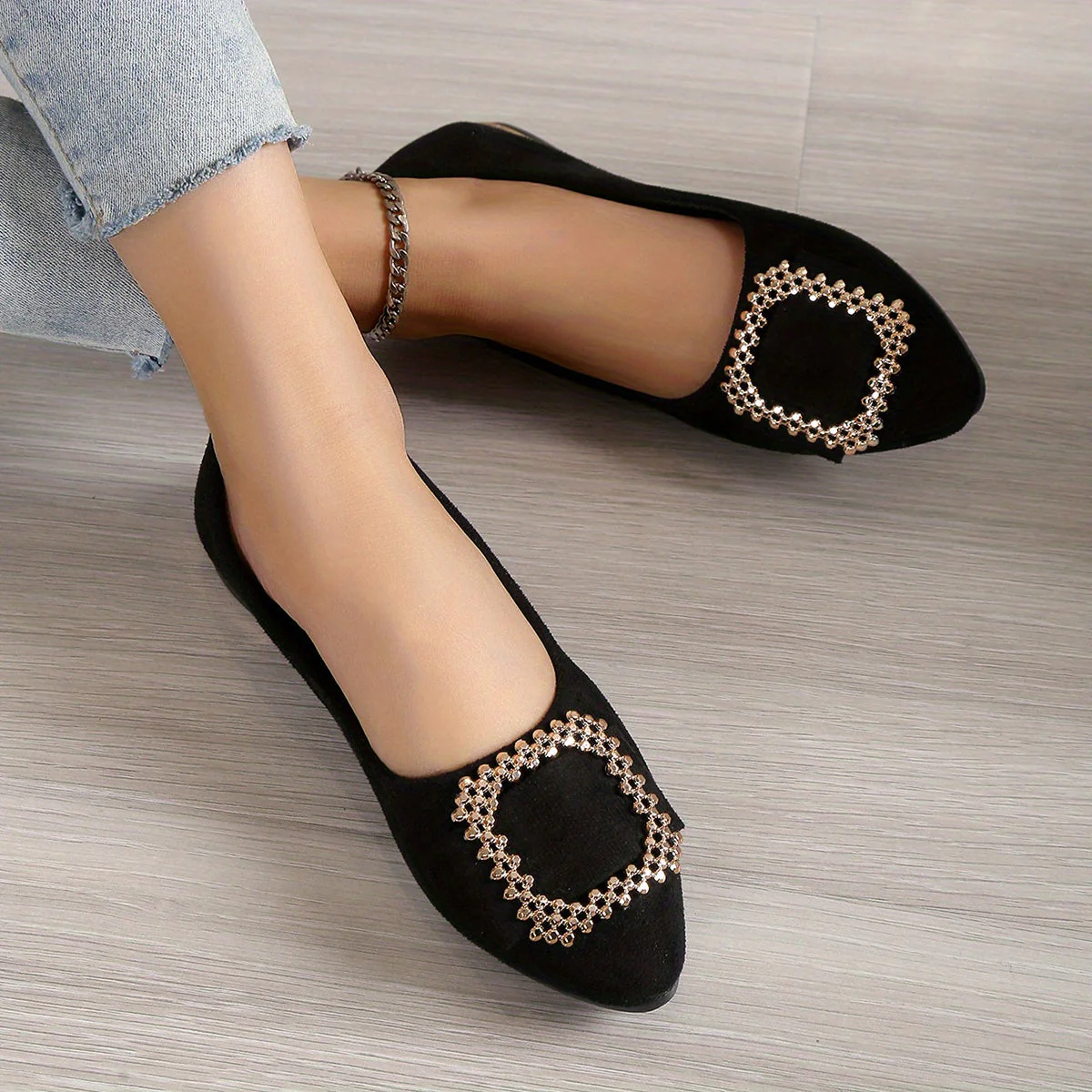 Ballerines élégantes à bout pointu pour femme avec boucle ornementale – Style chic et raffiné pour toutes occasions - Image 5