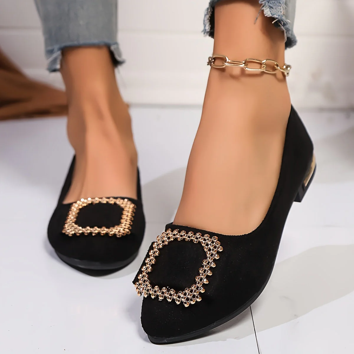 Ballerines élégantes à bout pointu pour femme avec boucle ornementale – Style chic et raffiné pour toutes occasions - Image 6