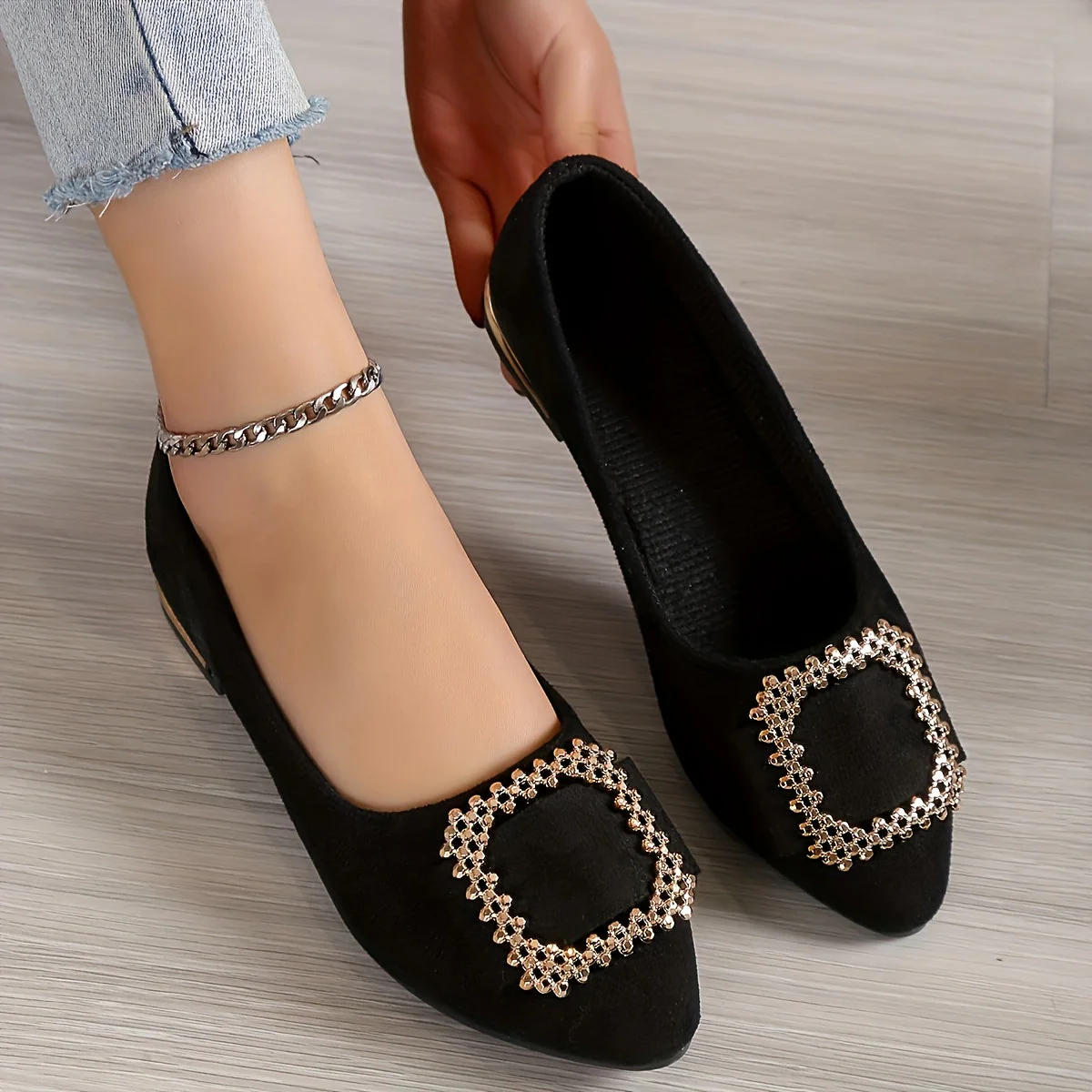 Ballerines élégantes à bout pointu pour femme avec boucle ornementale – Style chic et raffiné pour toutes occasions - Image 8