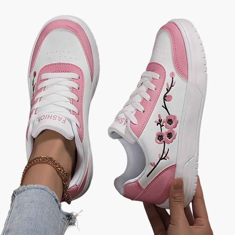Baskets décontractées pour femme style élégant broderie florale usage quotidien - Image 12
