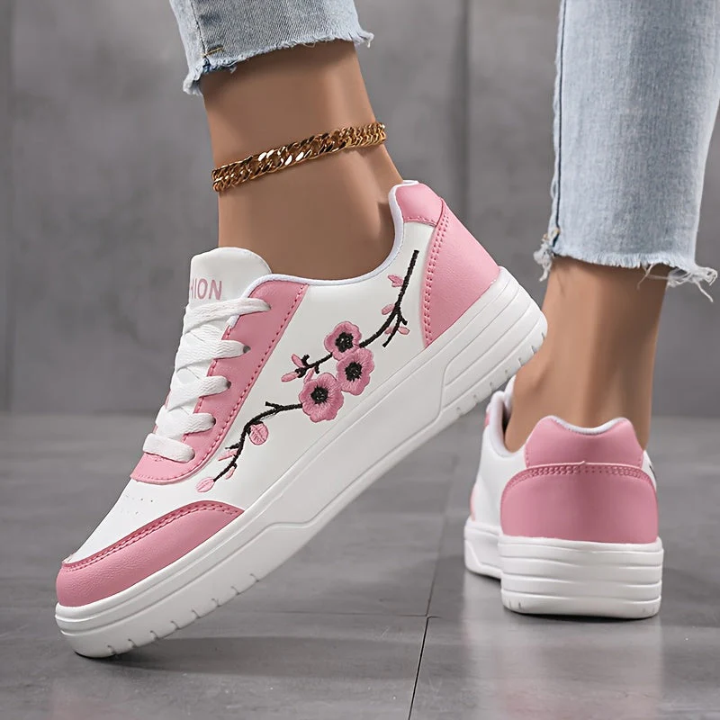 Baskets décontractées pour femme style élégant broderie florale usage quotidien - Image 5