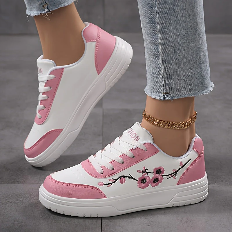 Baskets décontractées pour femme style élégant broderie florale usage quotidien - Image 7