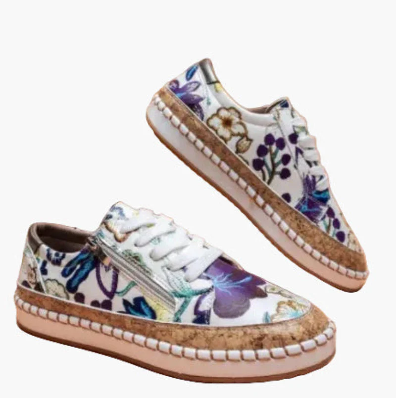 Baskets décontractées pour femme style floral brodé – Mode urbaine et confort quotidien - Image 9