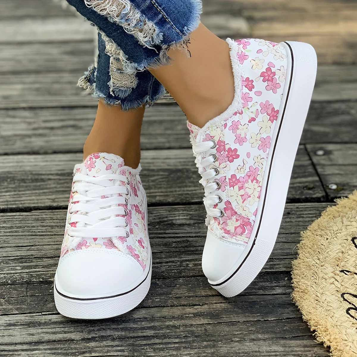 Baskets décontractées femme style floral tendance pour usage quotidien - Image 12