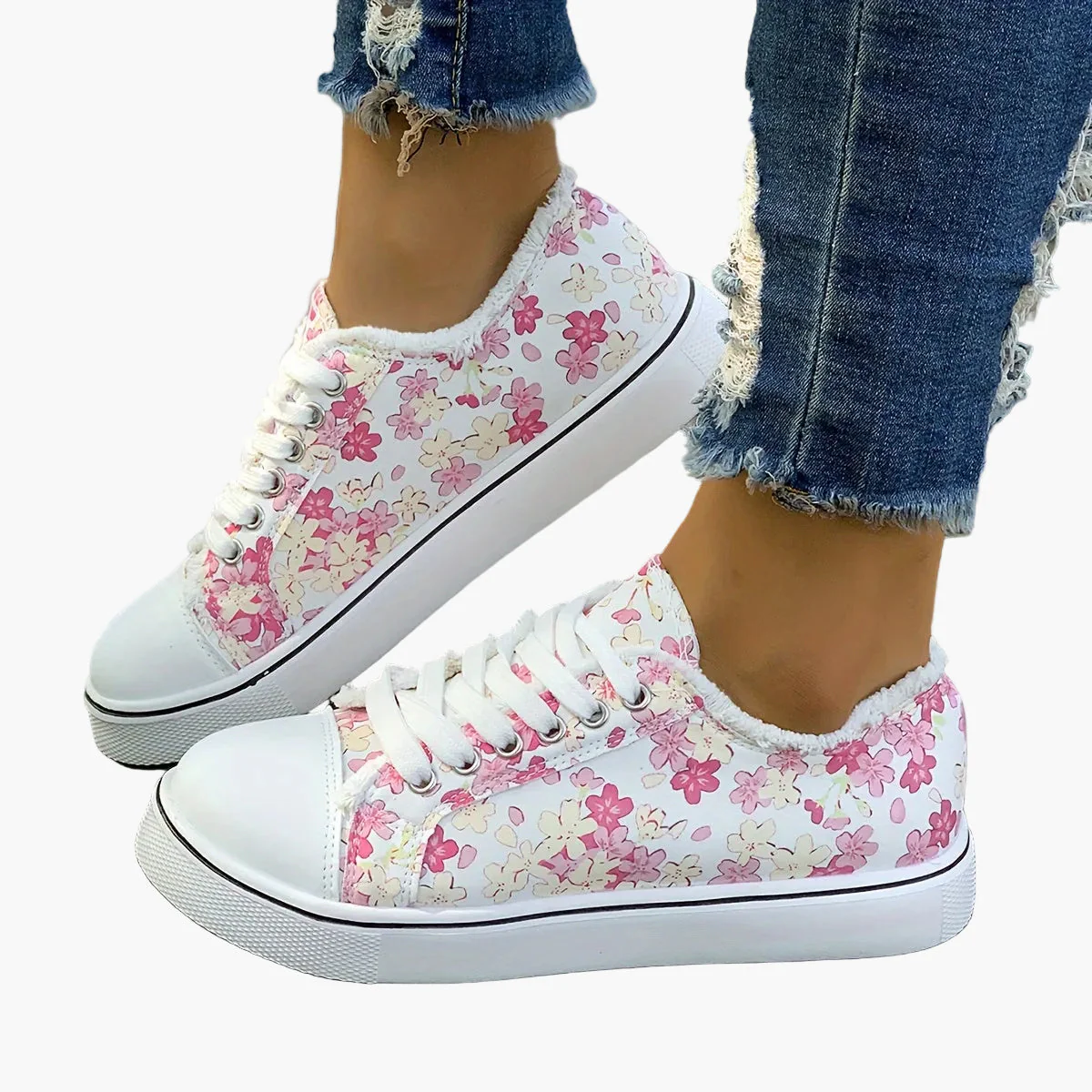 Baskets décontractées femme style floral tendance pour usage quotidien - Image 2