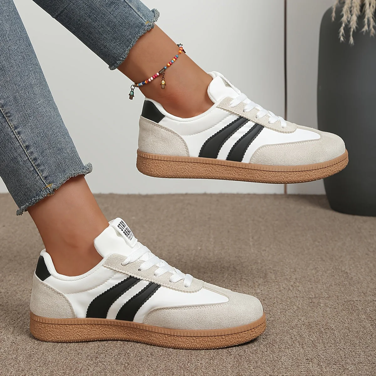 Baskets décontractées pour femme style rétro – Sneakers urbaines tendance - Image 2