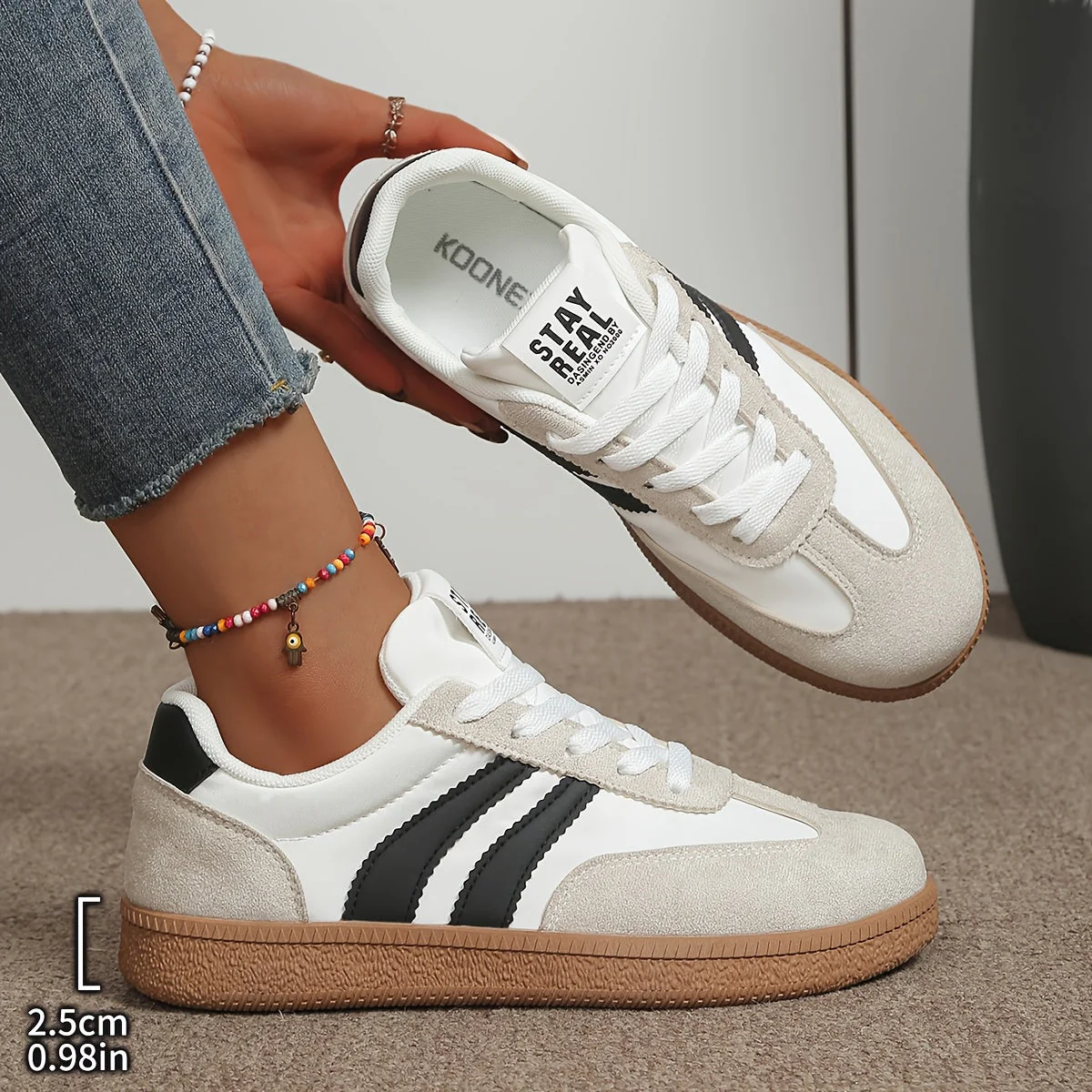 Baskets décontractées pour femme style rétro – Sneakers urbaines tendance - Image 3