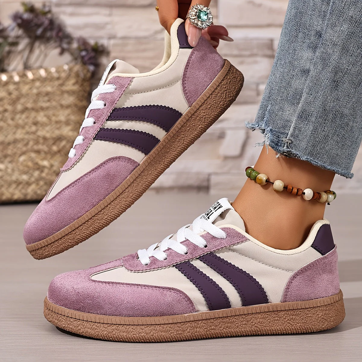 Baskets décontractées pour femme style rétro – Sneakers urbaines tendance - Image 4