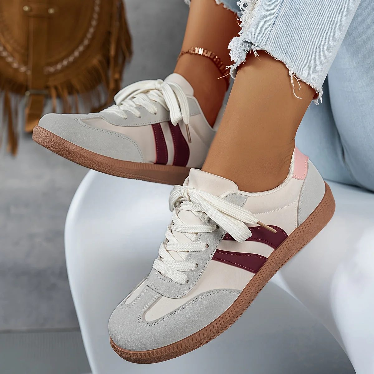 Baskets décontractées pour femme style rétro urbain – Sneakers mode tous les jours - Image 3