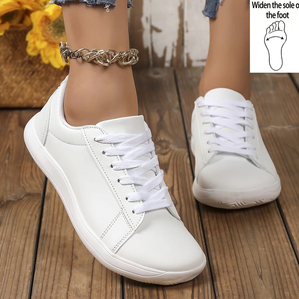 Baskets décontractées pour femme style urbain à lacets – Chaussures polyvalentes confortables pour tous les jours - Image 5