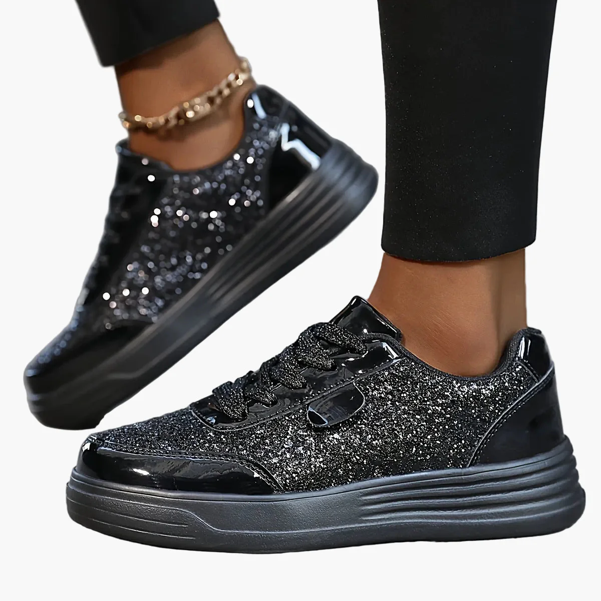 Baskets Femme Style Moderne à Paillettes Brillantes pour Look Tendance et Urbain - Image 3