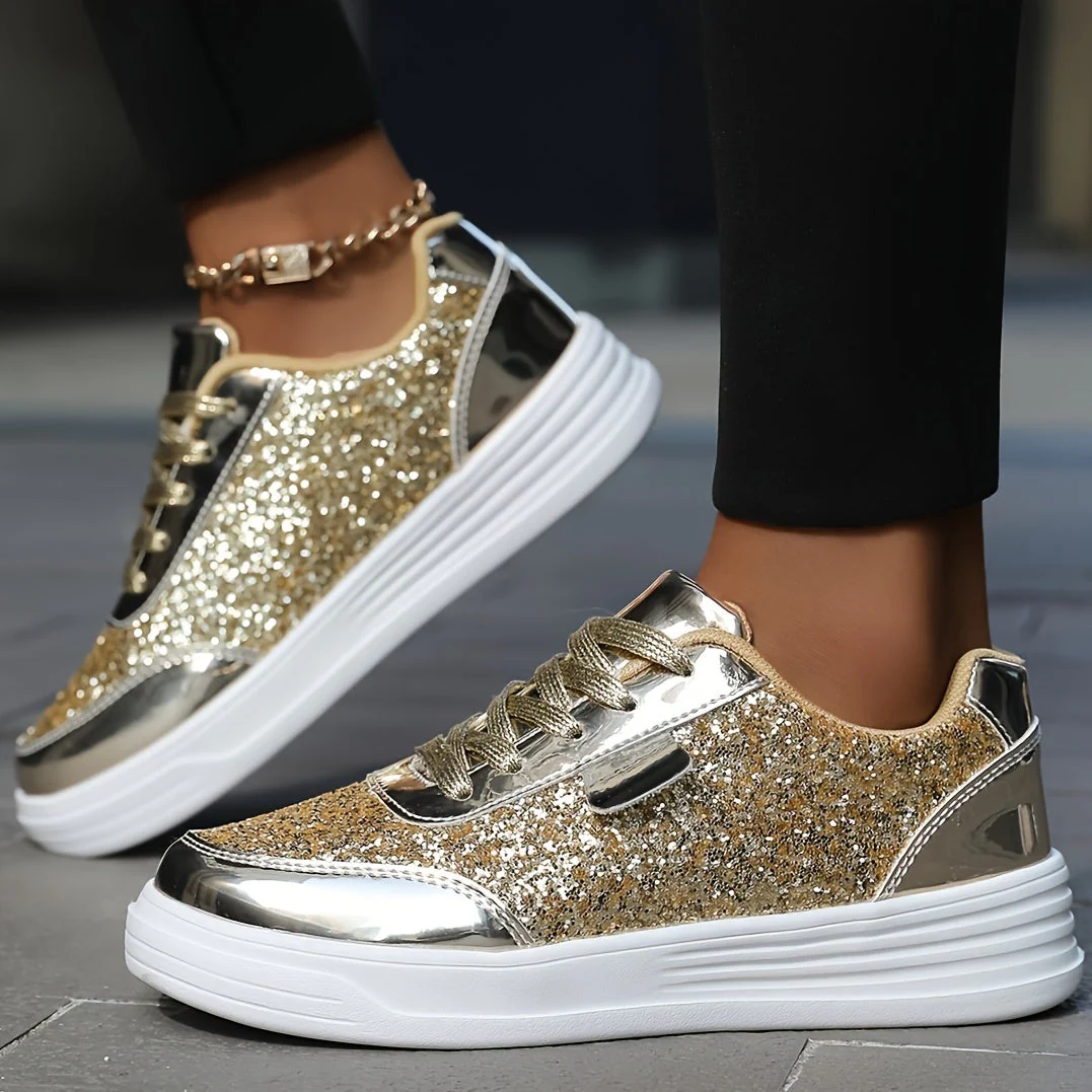 Baskets Femme Style Moderne à Paillettes Brillantes pour Look Tendance et Urbain - Image 7