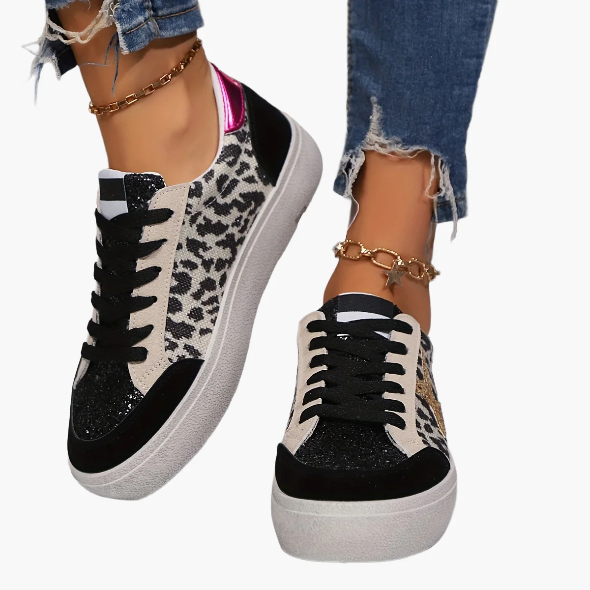 Baskets Femme Style Urbain Casual à Lacets pour Tous les Jours - Image 12