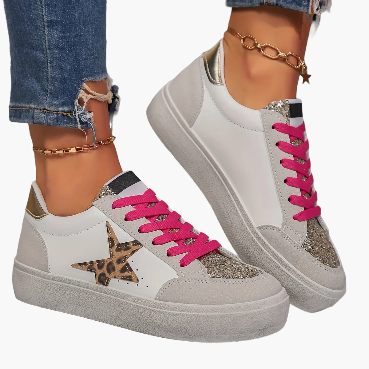 Baskets Femme Style Urbain Casual à Lacets pour Tous les Jours - Image 13