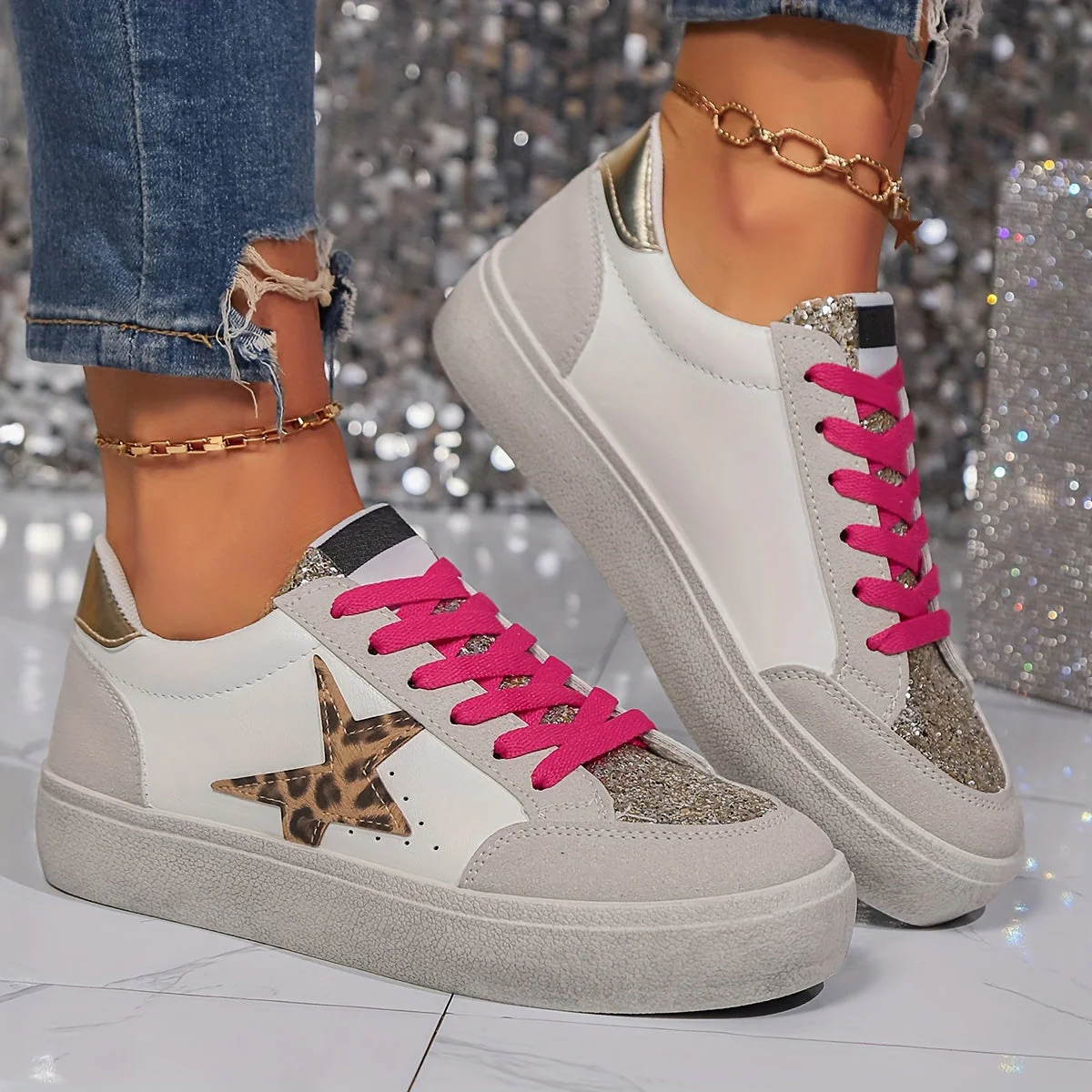 Baskets Femme Style Urbain Casual à Lacets pour Tous les Jours - Image 9