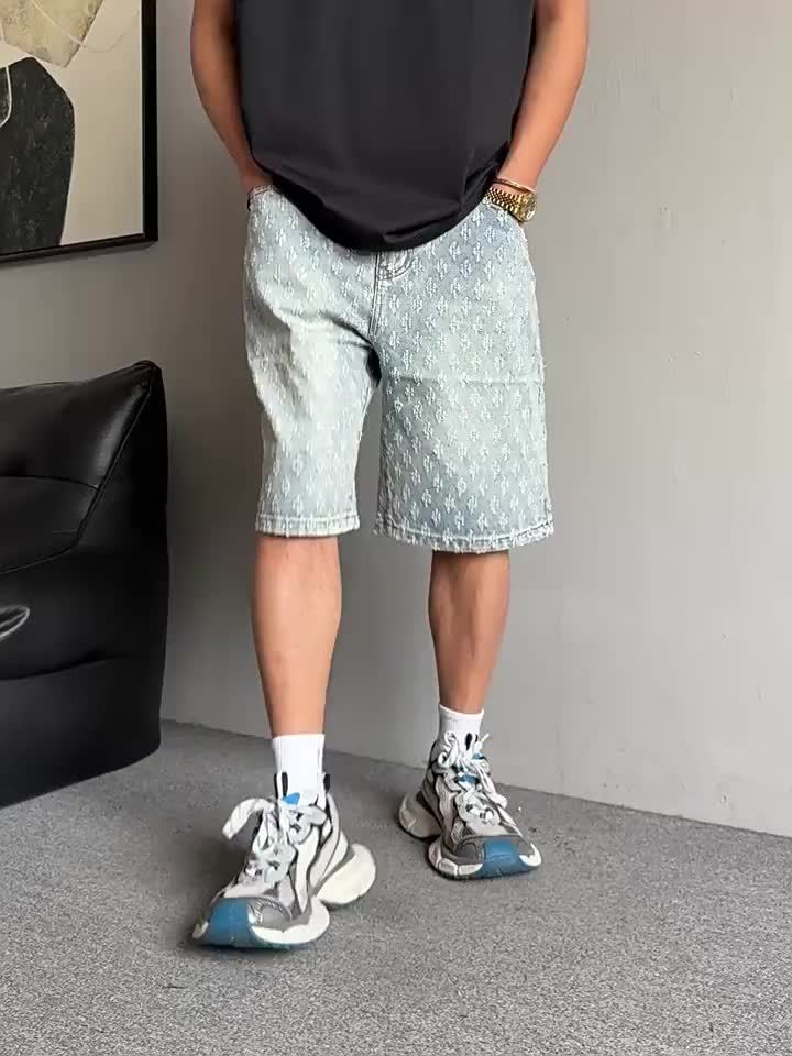 Bermuda homme style streetwear motif brodé – Short décontracté tendance urbain - Image 6