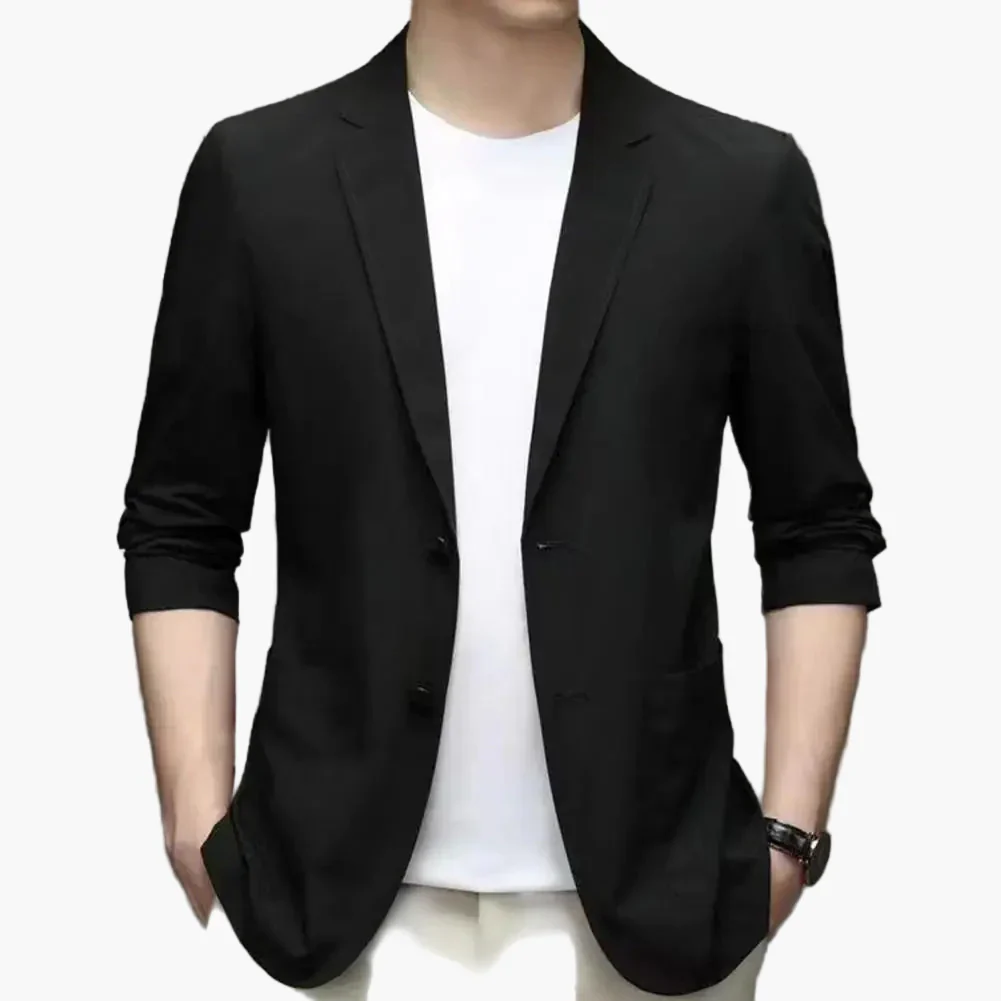 Blazer décontracté pour homme style moderne, idéal pour les occasions professionnelles et quotidiennes - Image 2