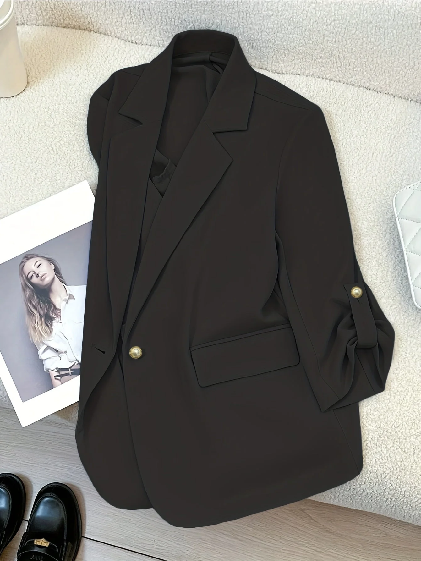 Blazer Femme Élégant Manches Longues Style Décontracté pour Bureau ou Sortie - Image 2