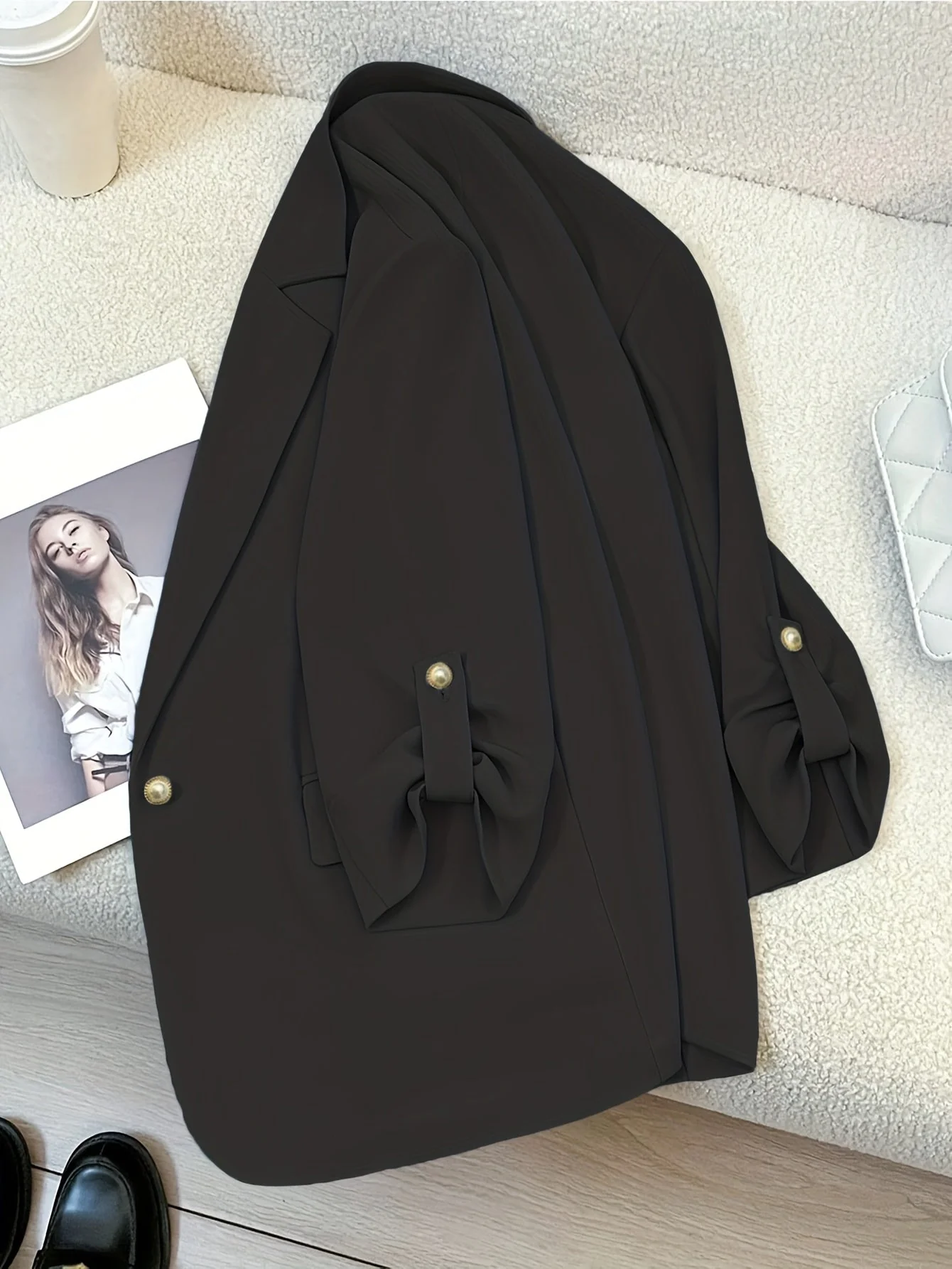 Blazer Femme Élégant Manches Longues Style Décontracté pour Bureau ou Sortie - Image 4