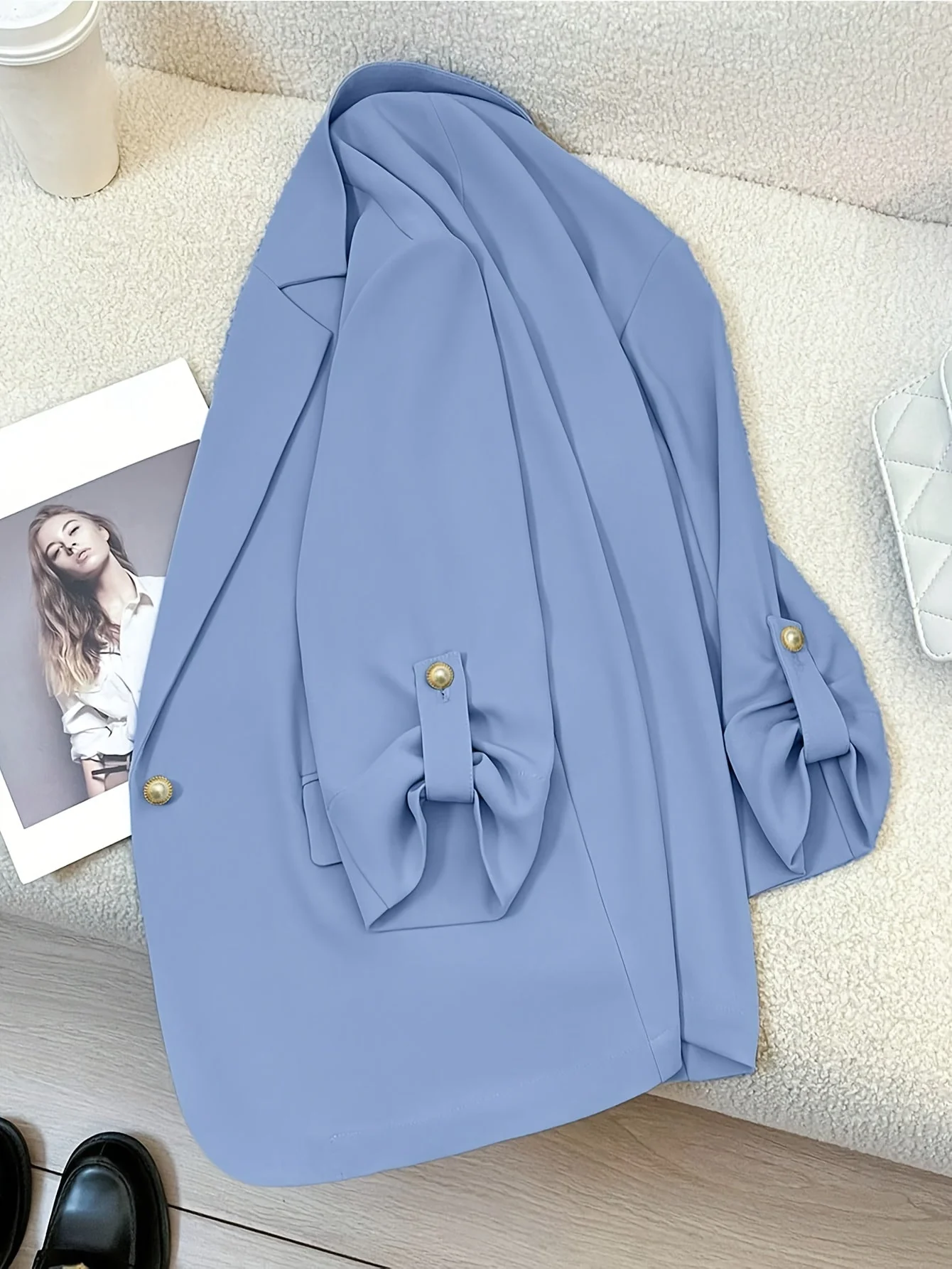 Blazer Femme Élégant Manches Longues Style Décontracté pour Bureau ou Sortie - Image 5