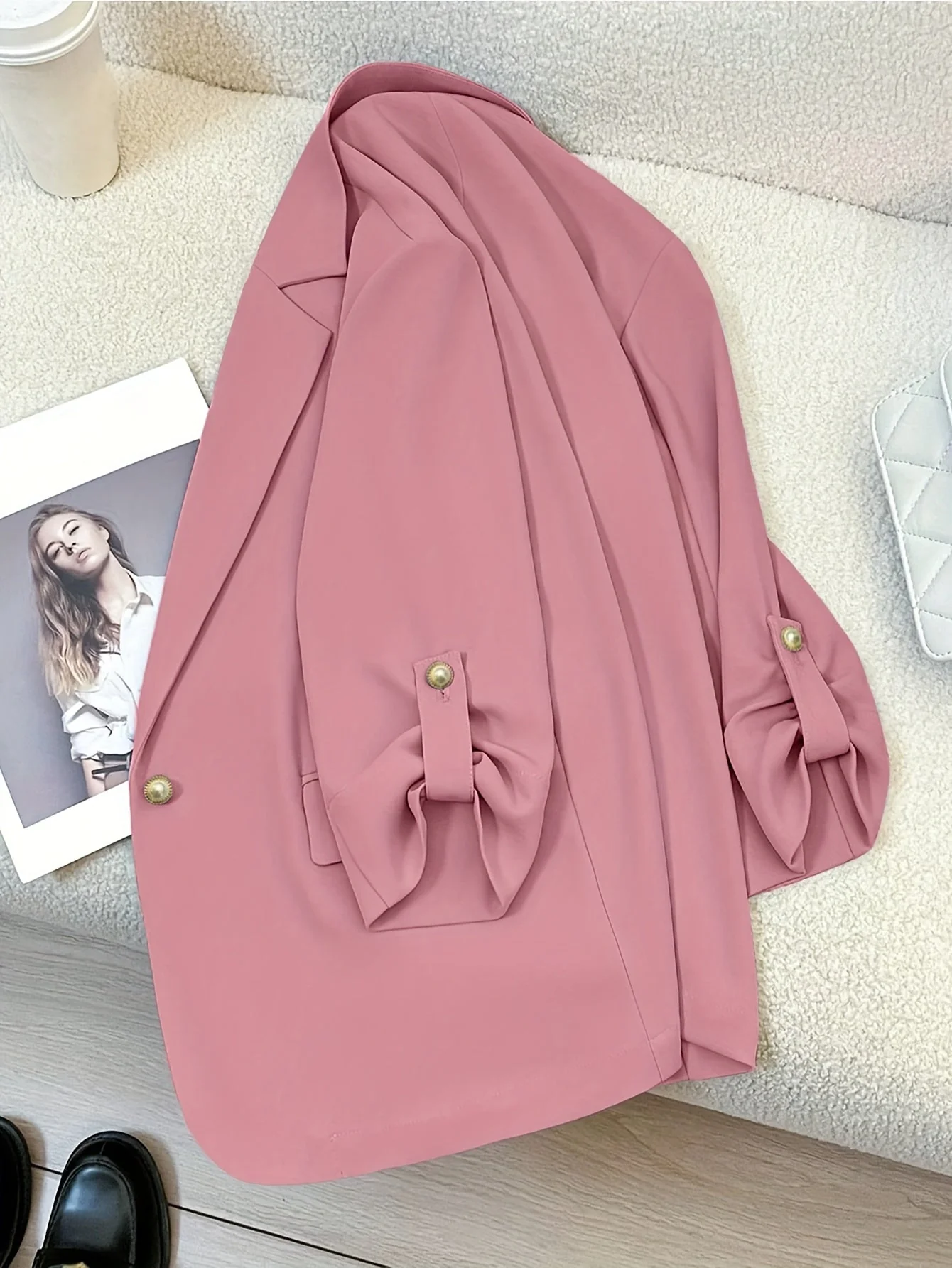 Blazer Femme Élégant Manches Longues Style Décontracté pour Bureau ou Sortie - Image 7