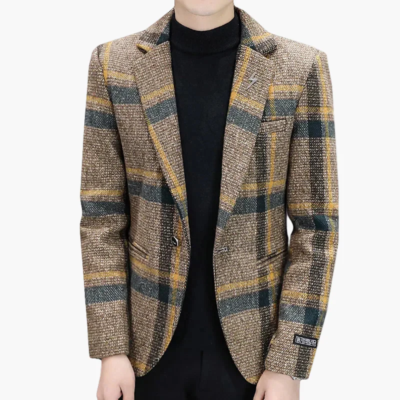 Blazer homme élégant à carreaux style moderne pour affaires et sorties - Image 4