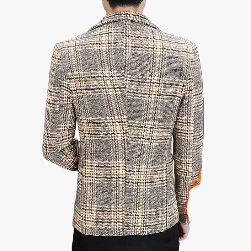 Blazer homme élégant à carreaux style moderne pour affaires et sorties - Image 5