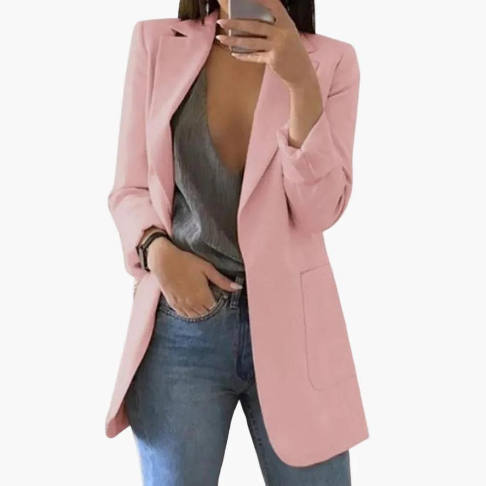 Blazer long femme élégant coupe moderne pour bureau et sorties - Image 4