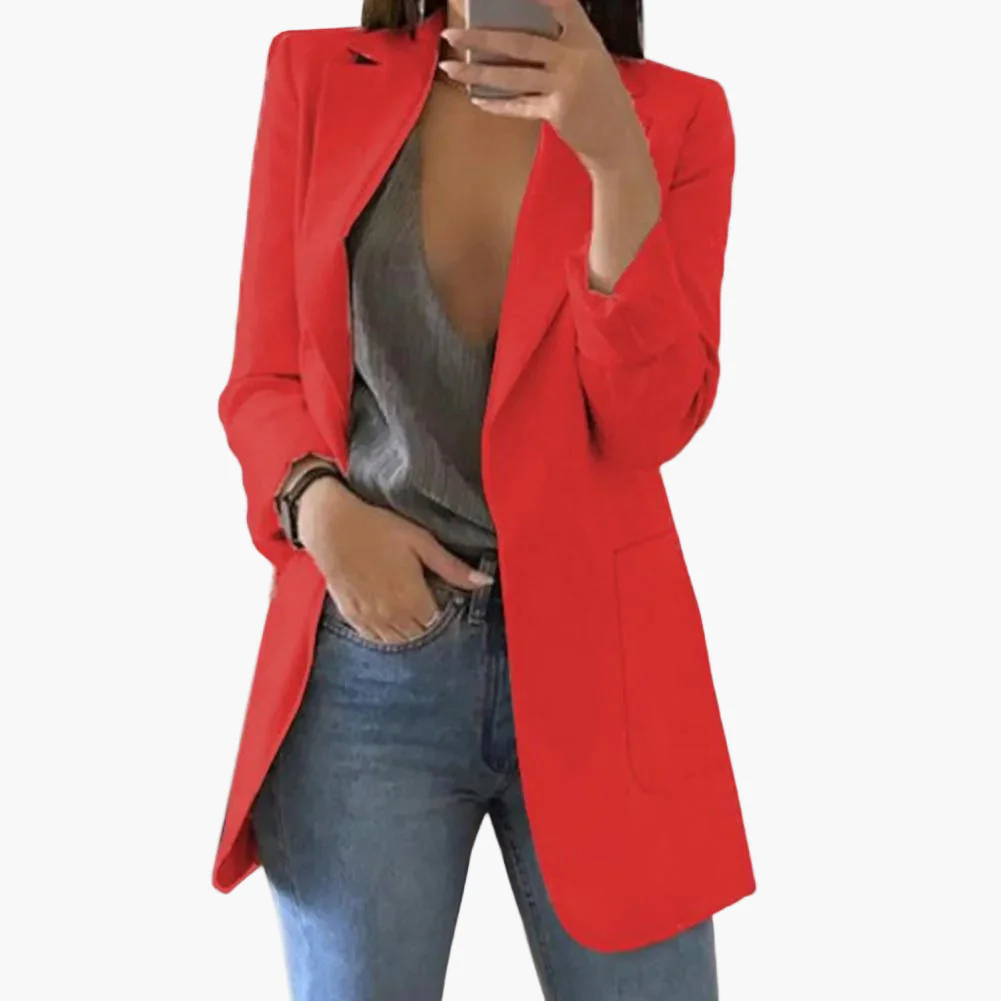 Blazer long femme élégant coupe moderne pour bureau et sorties - Image 5