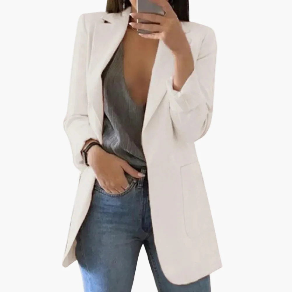 Blazer long femme élégant coupe moderne pour bureau et sorties - Image 6
