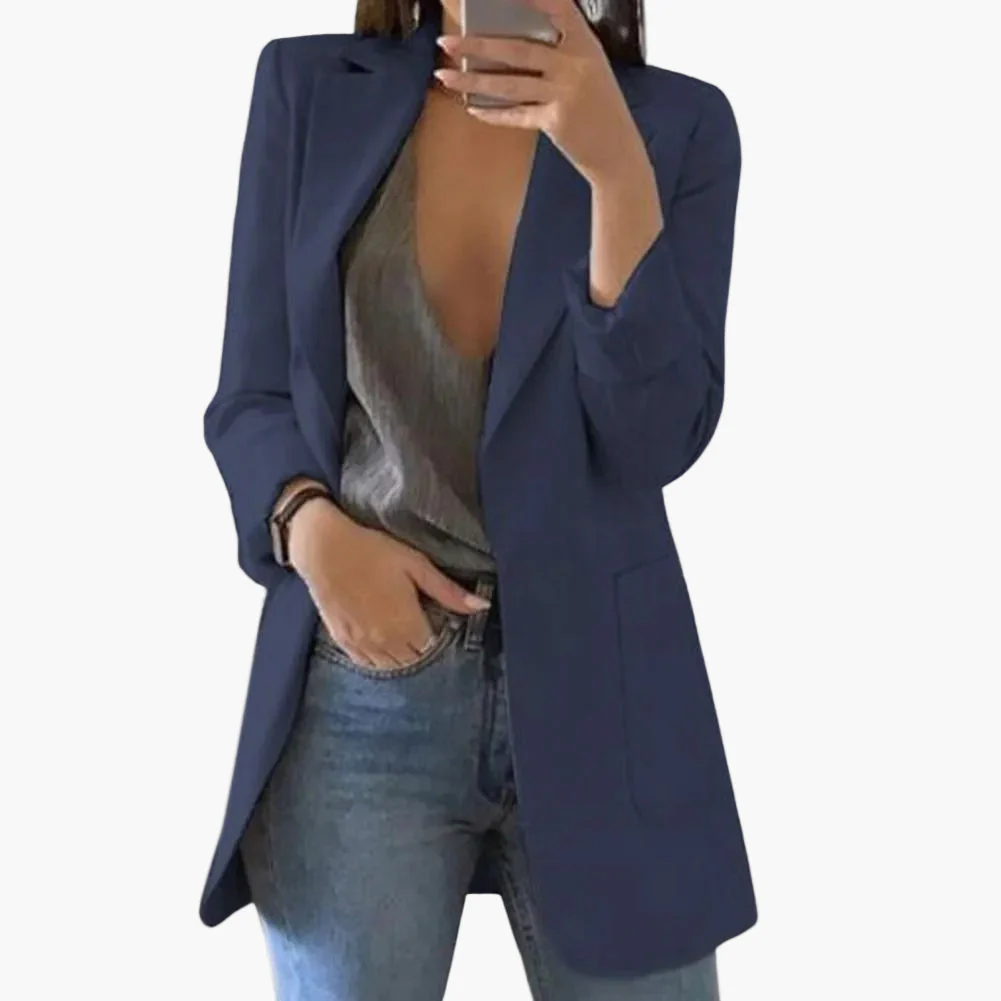 Blazer long femme élégant coupe moderne pour bureau et sorties - Image 7