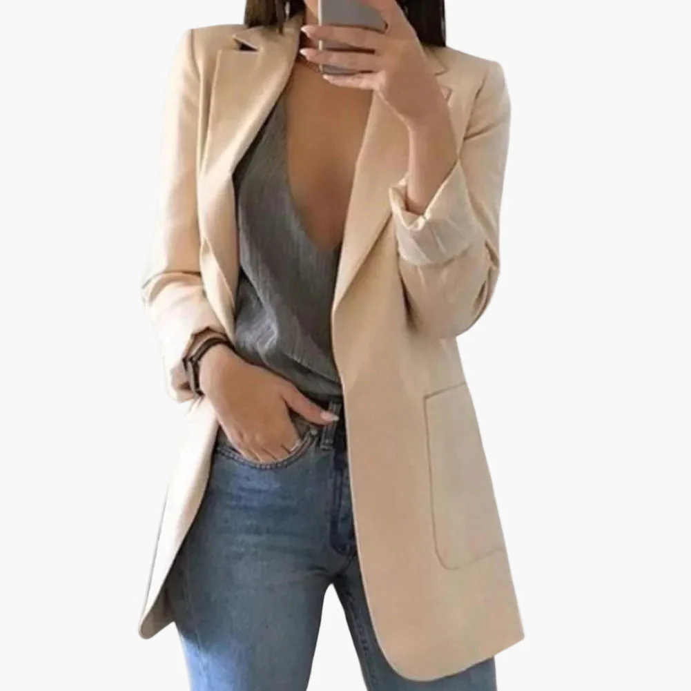 Blazer long femme élégant coupe moderne pour bureau et sorties - Image 8