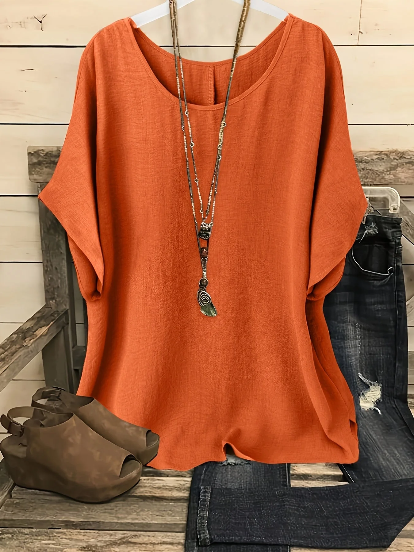 Blouse ample décontractée pour femme style bohème chic – idéale pour sorties et quotidien - Image 10