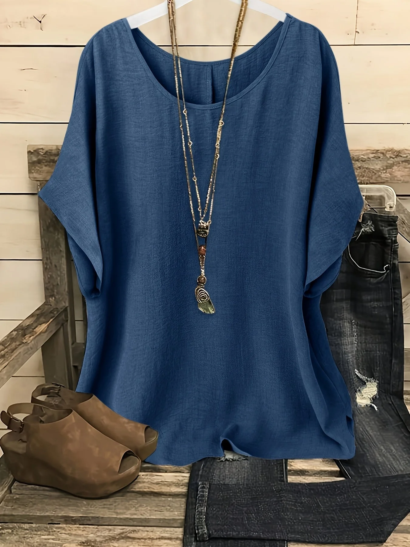 Blouse ample décontractée pour femme style bohème chic – idéale pour sorties et quotidien - Image 2