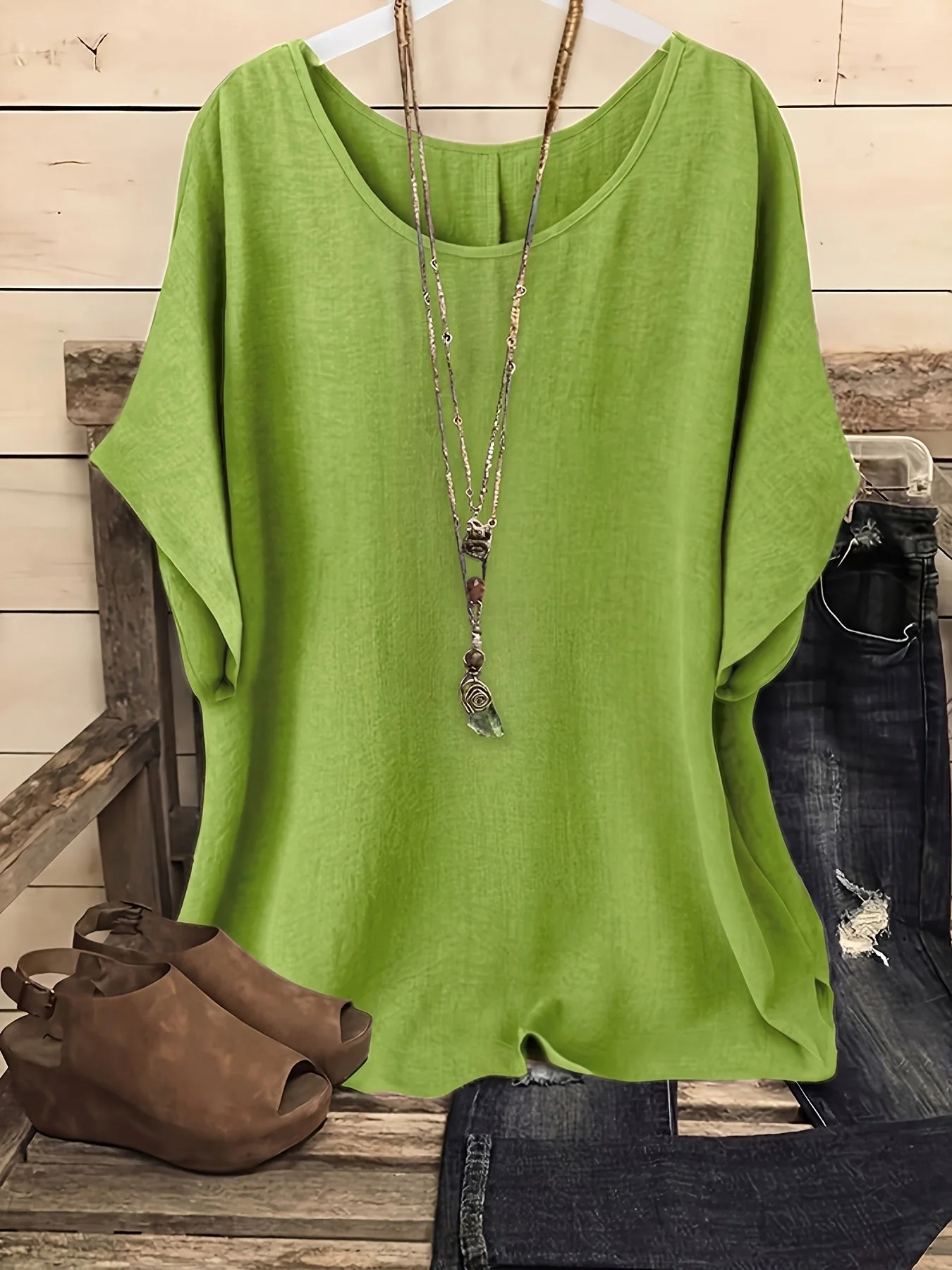 Blouse ample décontractée pour femme style bohème chic – idéale pour sorties et quotidien - Image 3