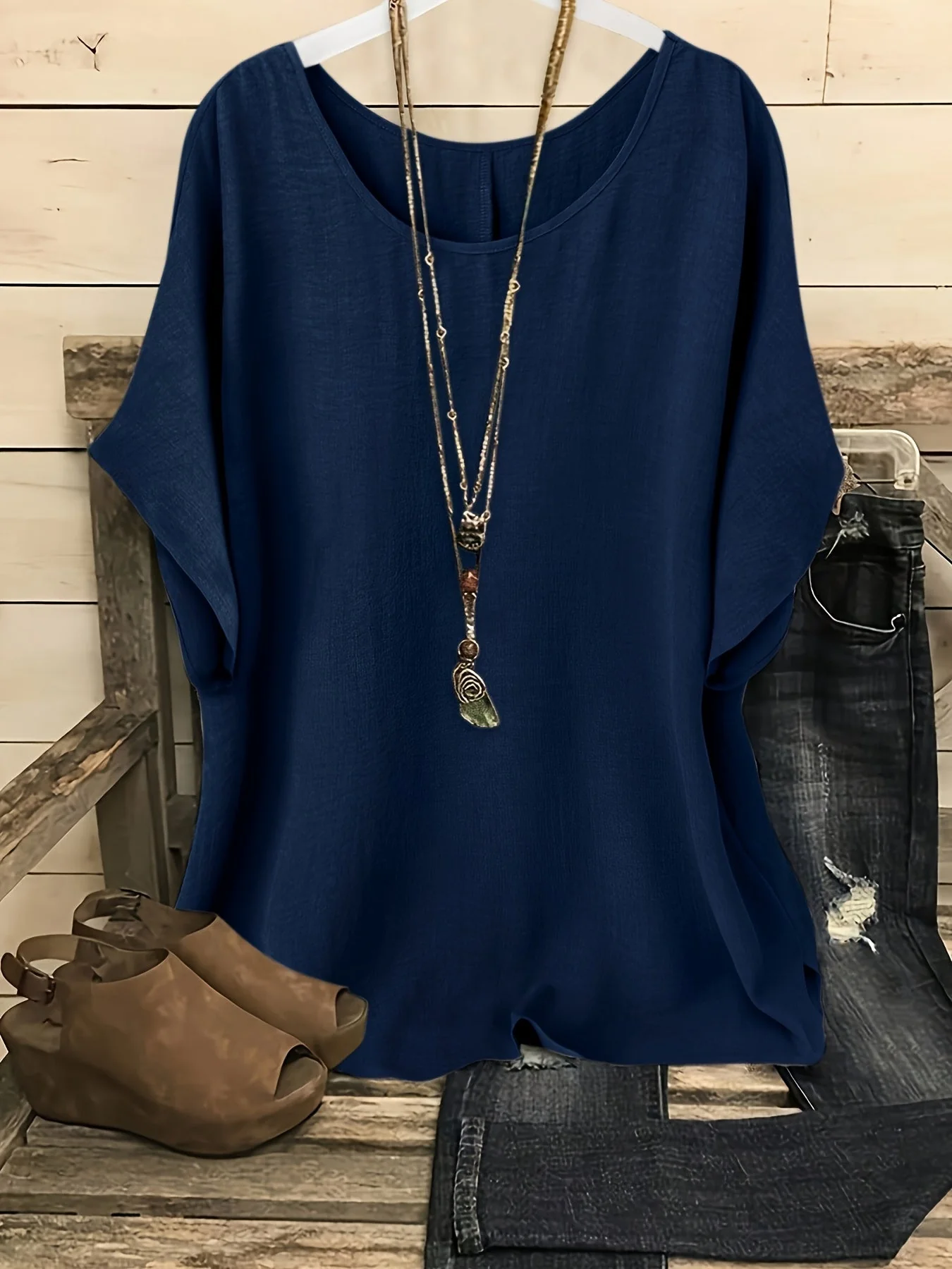 Blouse ample décontractée pour femme style bohème chic – idéale pour sorties et quotidien - Image 4