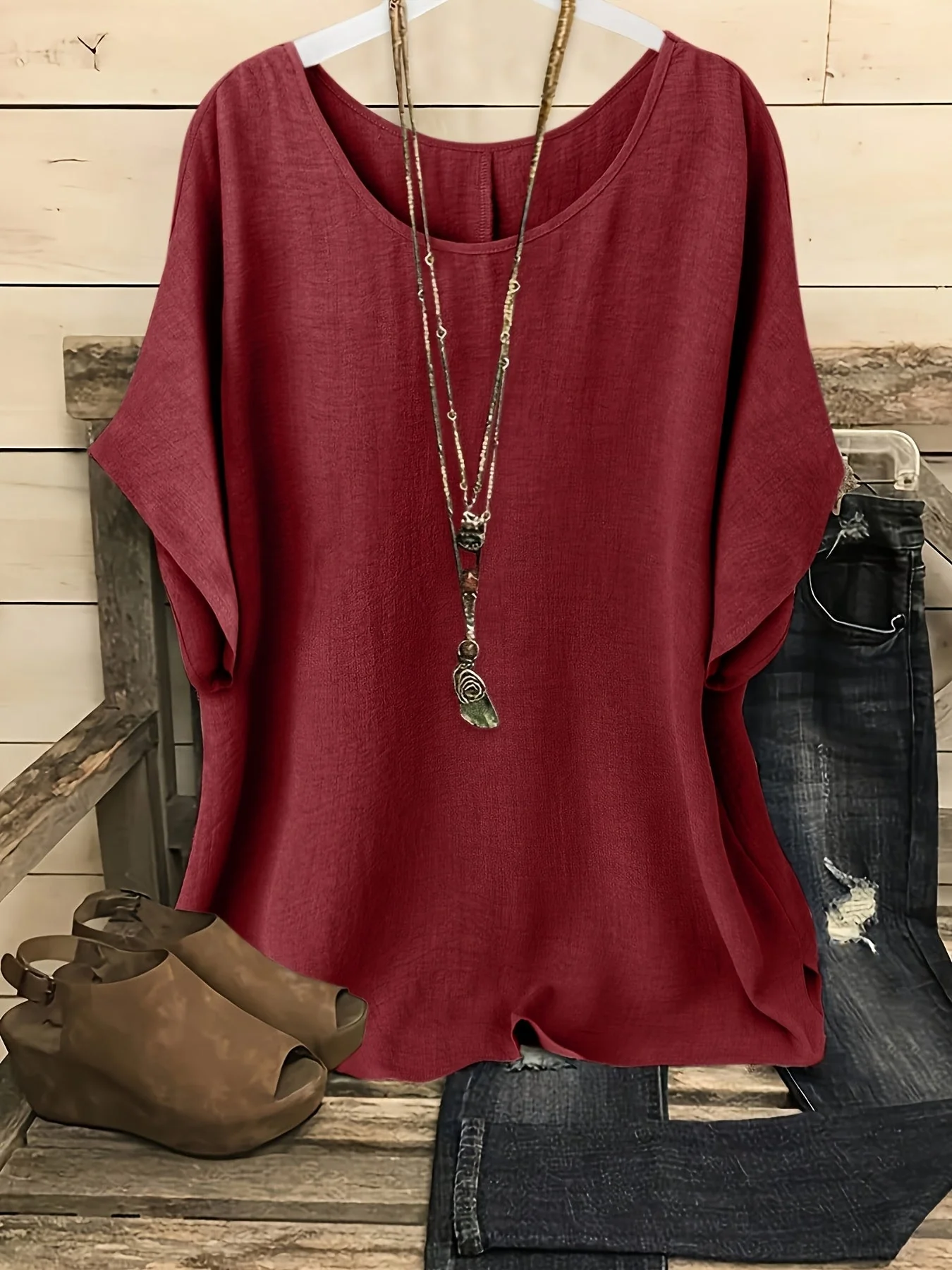 Blouse ample décontractée pour femme style bohème chic – idéale pour sorties et quotidien - Image 7