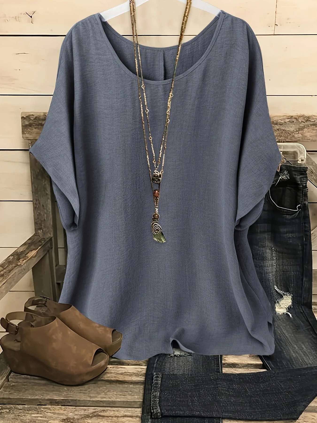 Blouse ample décontractée pour femme style bohème chic – idéale pour sorties et quotidien - Image 8