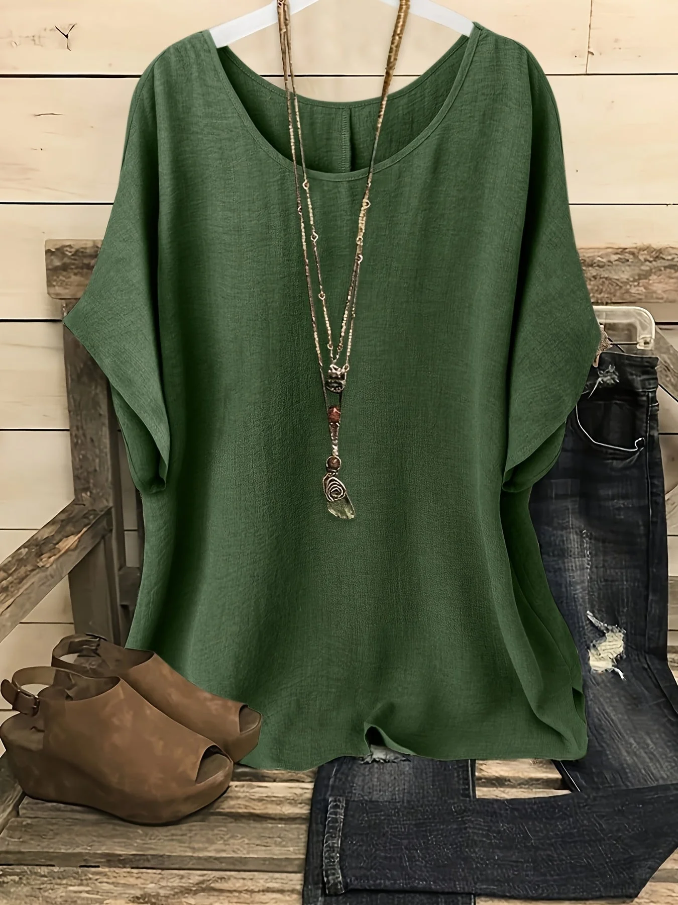 Blouse ample décontractée pour femme style bohème chic – idéale pour sorties et quotidien - Image 9
