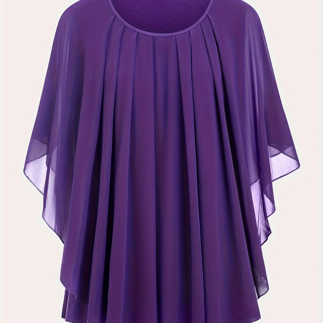 Blouse cape élégante femme grande taille style soirée ample - Image 11