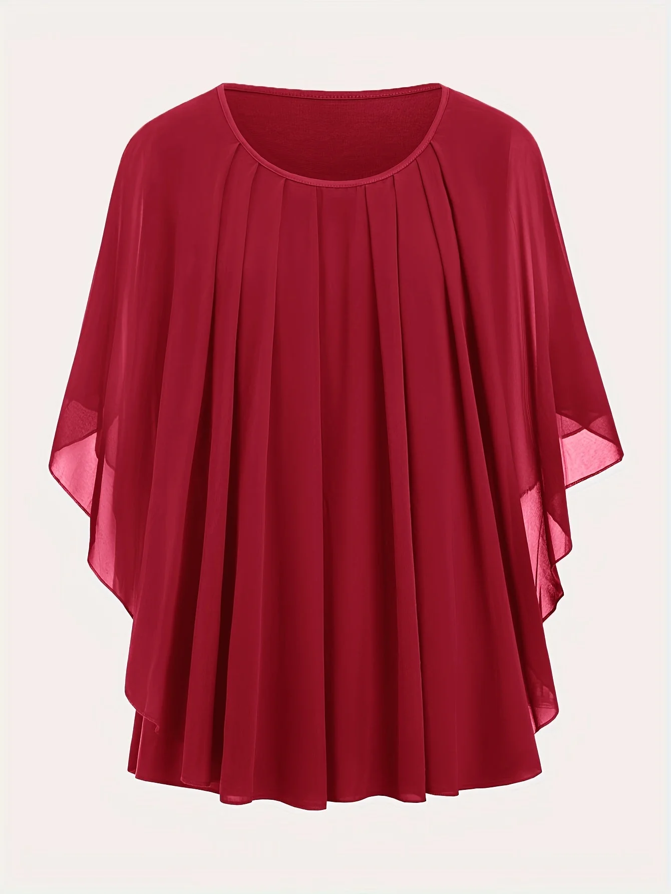 Blouse cape élégante femme grande taille style soirée ample - Image 2