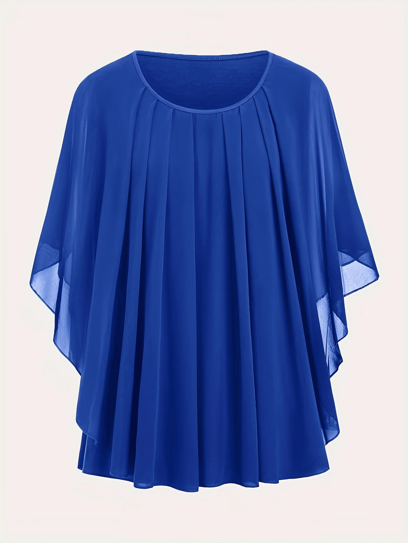 Blouse cape élégante femme grande taille style soirée ample - Image 4