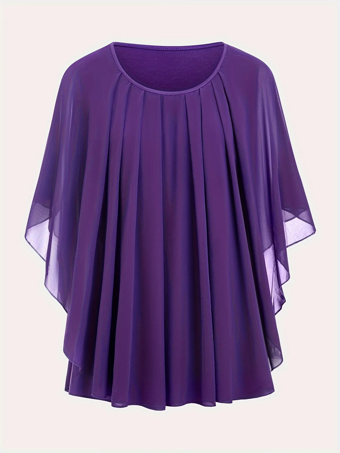 Blouse cape élégante femme grande taille style soirée ample - Image 7