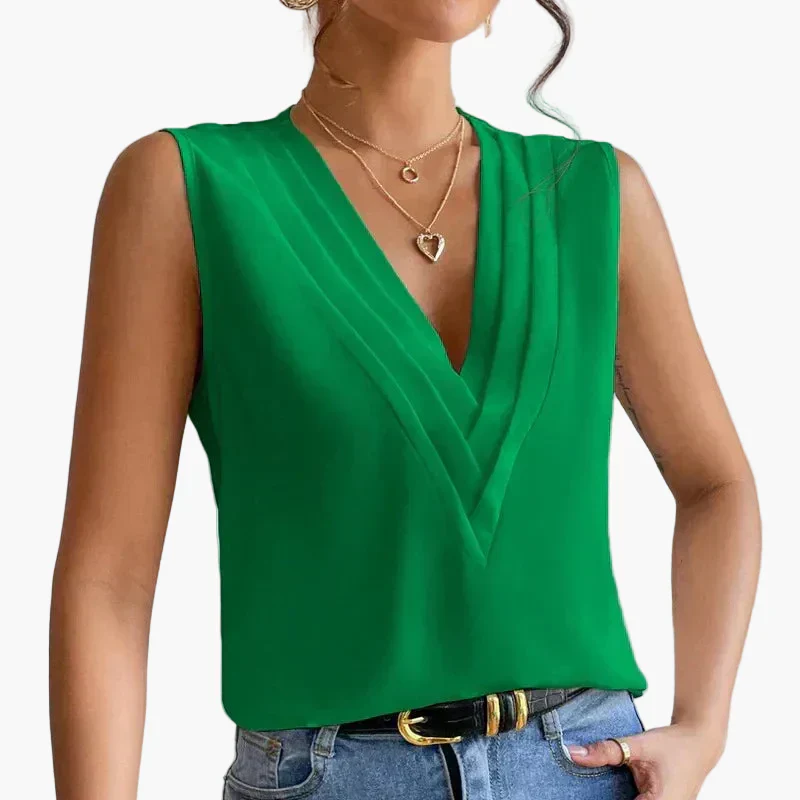 Blouse élégante sans manches pour femme, style chic et polyvalent, idéale bureau et sorties - Image 6
