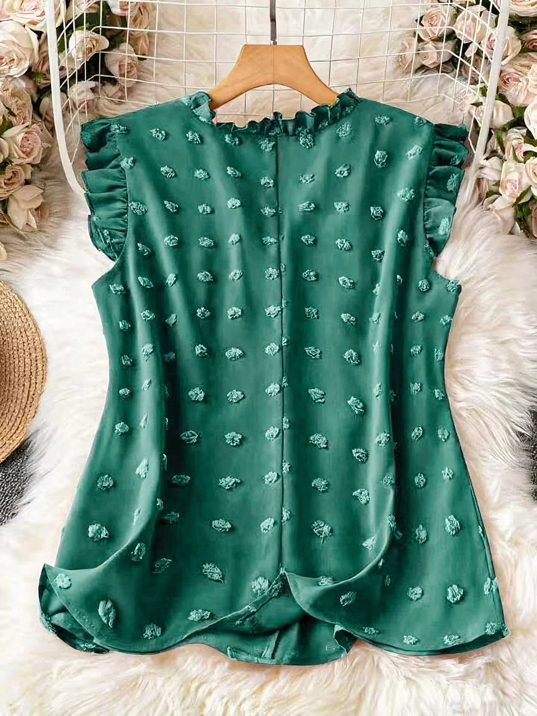 Blouse Femme Élégante à Volants Style Décontracté Chic pour le Quotidien - Image 5