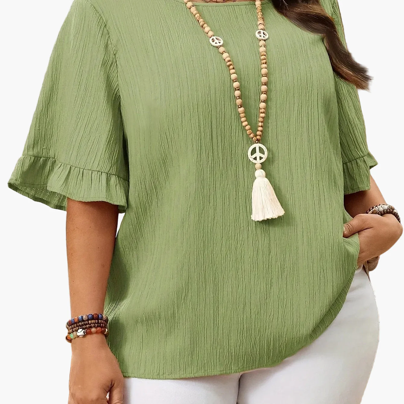 Blouse Femme Élégante Ample à Volants Style Décontracté pour le Quotidien - Image 7