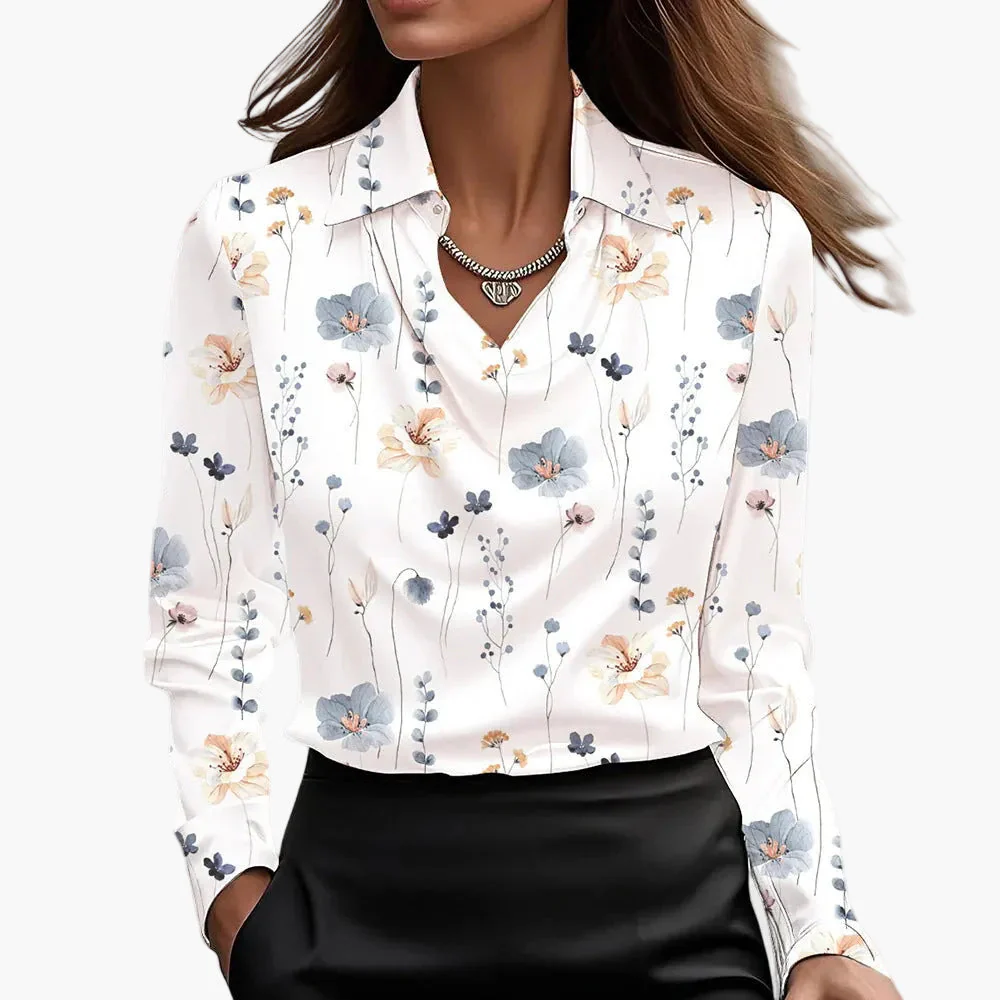 Blouse Femme Élégante à Col Cascade Style Chic pour Bureau et Sorties - Image 10