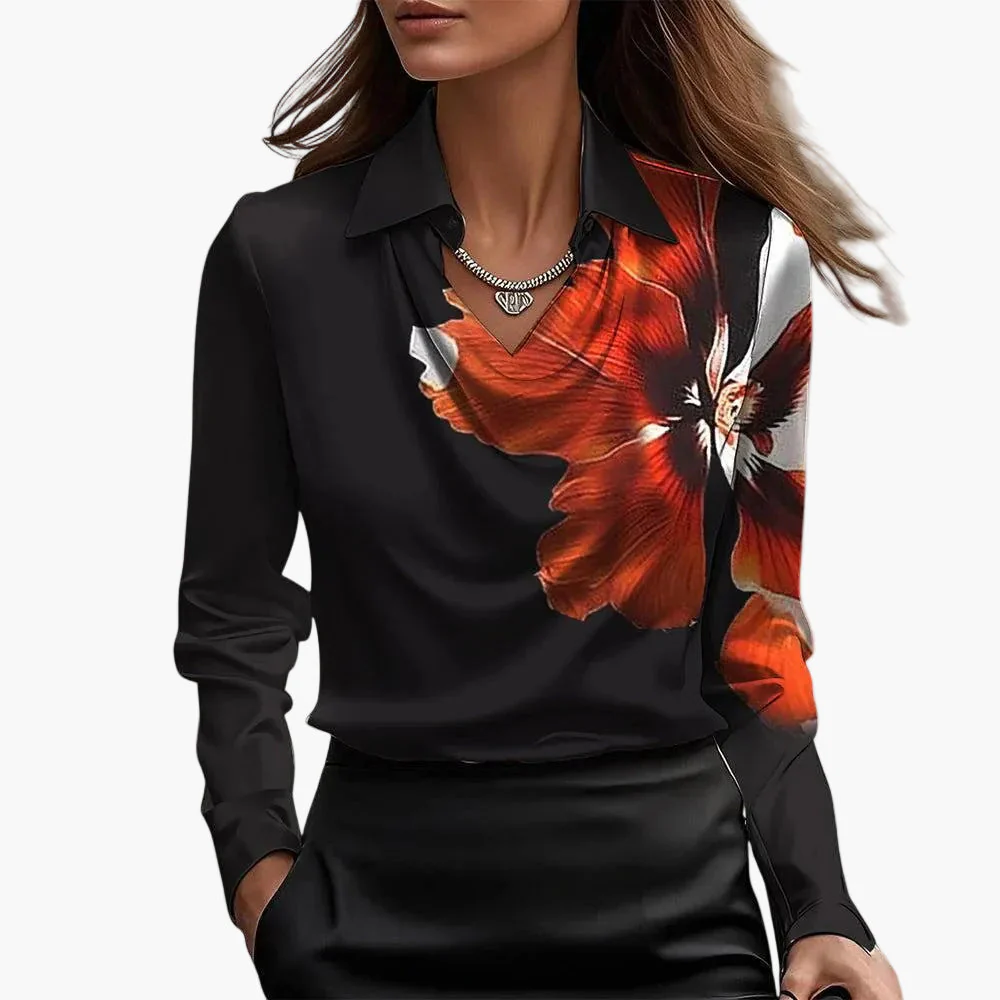 Blouse Femme Élégante à Col Cascade Style Chic pour Bureau et Sorties - Image 7