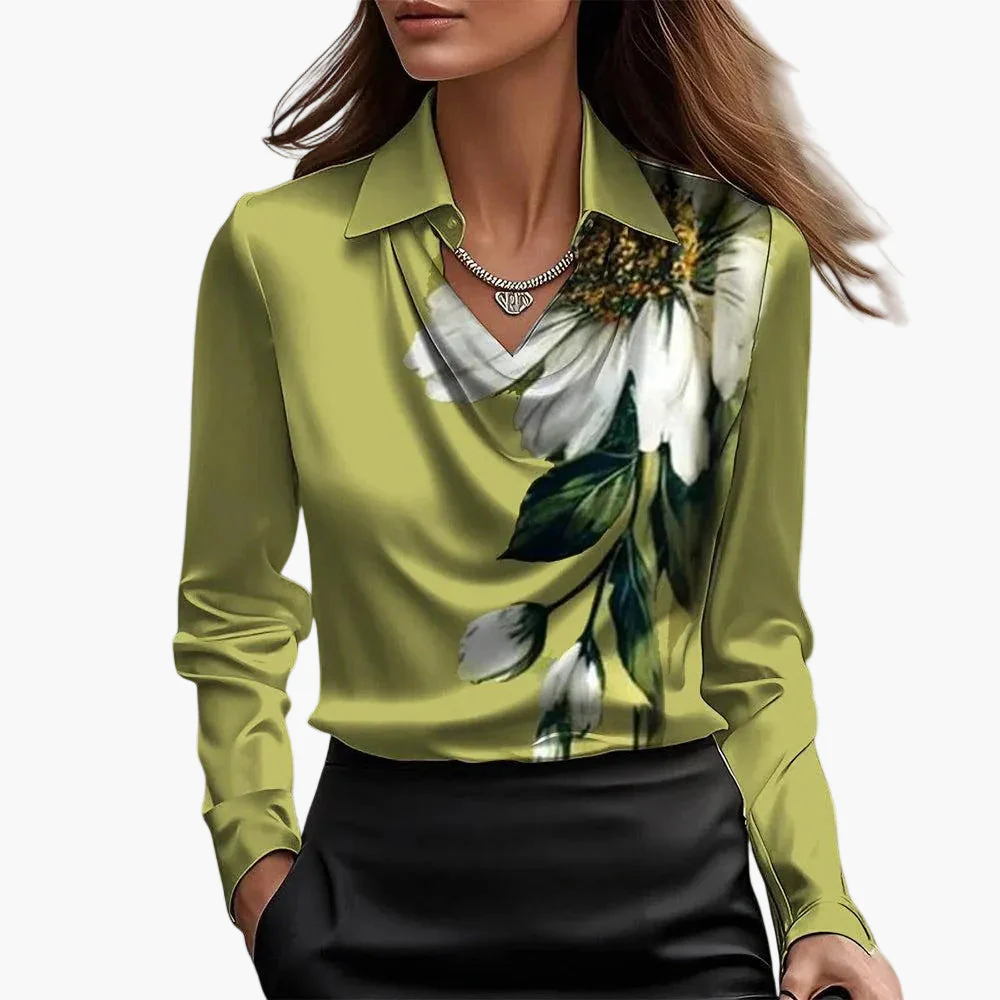 Blouse Femme Élégante à Col Cascade Style Chic pour Bureau et Sorties - Image 8
